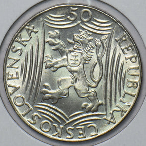 Czechoslovakia 1949 50 Korun Lion animal 295116 combine shipping