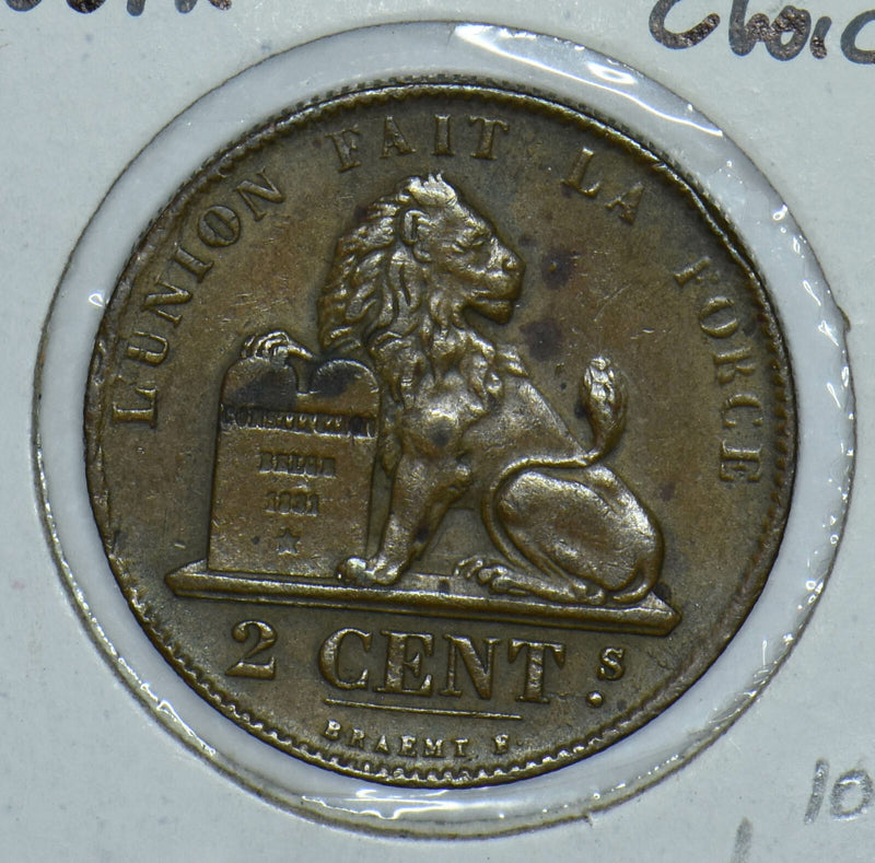 Belgium 1863 2 Centimes Lion animal 290892 combine shipping