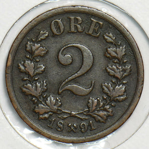 Norway 1891 2 Ore 197682 combine shipping