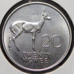 Zambia 1968 20 Ngwee Reedbuck animal  191506 combine shipping