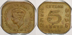 Ceylon 1942 5 Cents 199079 combine shipping