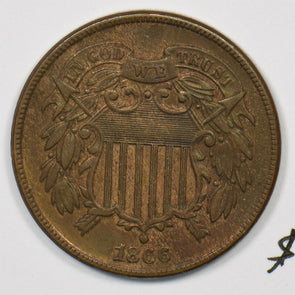 1866 Two Cents AU U0207