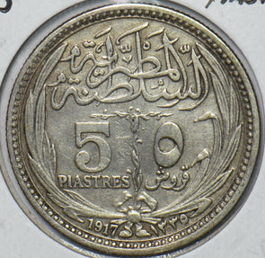 Egypt 1917 AH 1335 5 Piastres 296628 combine shipping