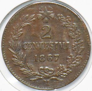Italy 1867 2 Centesimi Vittorio Emanvele II 292986 combine shipping