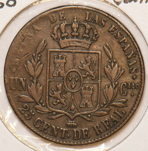 Spain 1860 25 Centimos 297614 combine shipping