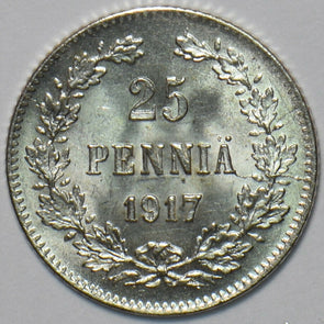 Finland 1917 25 Pennia Eagle animal 294489 combine shipping