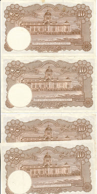 Thailand group of 10 notes~1953 20 baht (4),10 baht (6) crisp  RC0323 combine sh