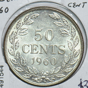 Liberia 1960 50 Cents Silver 491544 combine shipping