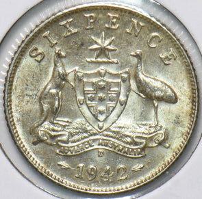 Australia 1942 6 Pence Kangaroo animal Ostrich Georgivs VI 902061 combine shippi