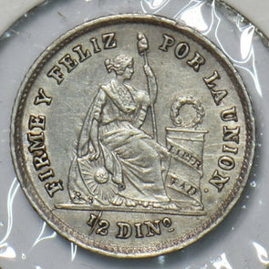 Peru 1864 1/2 Dinero 295727 combine shipping