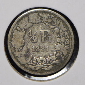 Switzerland 1881 1/2 Franc  900731 combine shipping