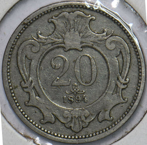 Austria 1894 20 Heller  901877 combine shipping