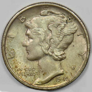 1945-S Mercury Dime 90% silver Micro BU U0379