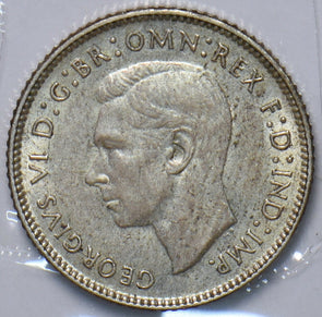 Australia 1943 D 6 Pence Kangaroo animal Emu 902701 combine shipping