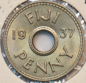 Fiji 1937 Penny BU 294611 combine shipping