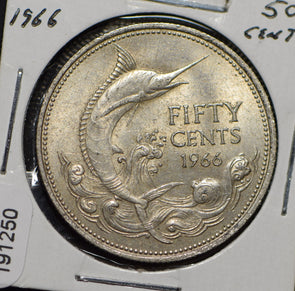 Bahamas 1966 50 Cents Blue Marlin fish animal  191250 combine shipping