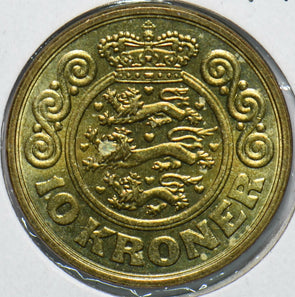 Denmark 1989 10 Kroner Lion animal Margrethe II 902174 combine shipping
