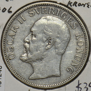 Sweden 1906 2 Kronor 491246 combine shipping