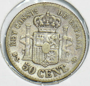 Spain 1880 50 Centimos 298153 combine shipping