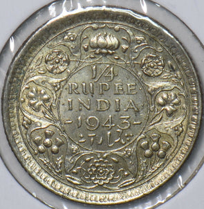 British India 1943 1/4 Rupee 295871 combine shipping
