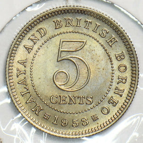 Malaya and British Borneo 1953 5 Cents 298370 combine shipping