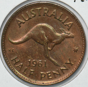 Australia 1961 Queen Elizabeth II Half Penny Kangaroo animal 292858 combine shi