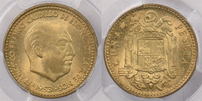 Spain 1953 Peseta PCGS MS 65 1956 PI0167 combine shipping
