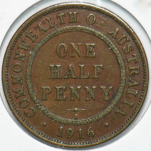 Australia 1916 Georgivs V 1/2 Penny 192149 combine shipping