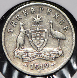 Australia 1919 3 Pence Kangaroo animal Emu  191466 combine shipping