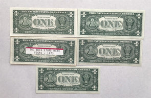 3-1969, 1-1969B,1-2006 Federal Reserve Notes Dollar Ch UNC Lot of 5 RC0334 com