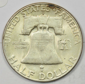 1951-S Franklin Half Dollar 90% silver BU++ U0360