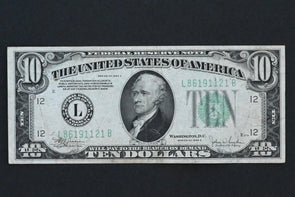 US 1934 C $10 VF Federal Reserve Notes L12 RN0098 combine shipping