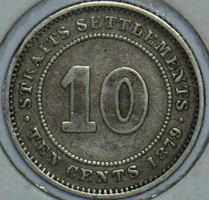 Straits Settlements 1879 Queen Victoria 10 Cents 290535 combine shipping