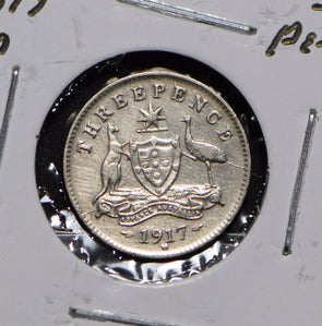 Australia 1917 3 Pence Kangaroo animal Moorhen  191216 combine shipping
