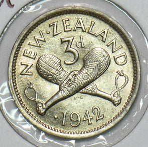 New Zealand 1942 3 Pence N0228 combine shipping