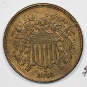 1865 Two Cents AU+ U0203