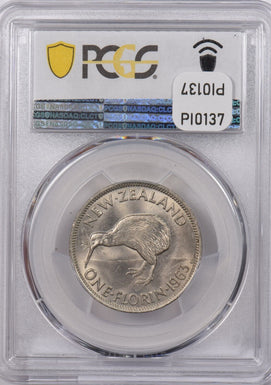 New Zealand 1963 Florin Kiwi Bird animal PCGS MS 65 PI0137 combine shipping