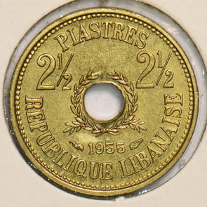 Lebanon 1955 2 1/2 Piastres 199102 combine shipping