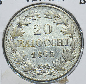Vatican 1865 20 Baiocchi Italy States 299123 combine shipping