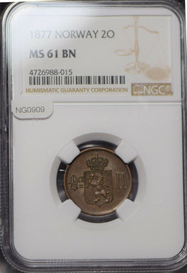Norway 1977 2 Ore NGC MS61BN NG0909 combine shipping