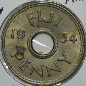 Fiji 1934 Penny 152289 combine shipping