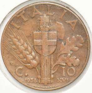 Italy 1938 10 Centesimi Vittorio Emanvele III 292998 combine shipping