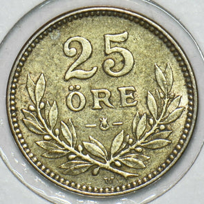 Sweden 1918 25 Ore Ch AU-UNC 152807 combine shipping