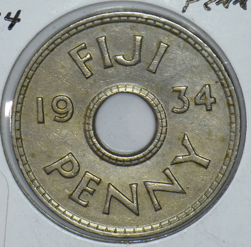 Fiji 1934 Penny Emu 191423 combine shipping