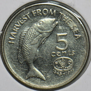 Fiji 1995 5 Cents Fish animal 903626 combine shipping