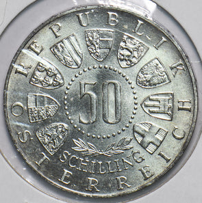 Austria 1963 Silver 50 Schilling Eagle animal 292517 combine shipping