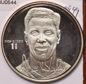 1990 Drew Bledsoe Medal from Highland Mint silver mintage 7500 BU0544 combine s