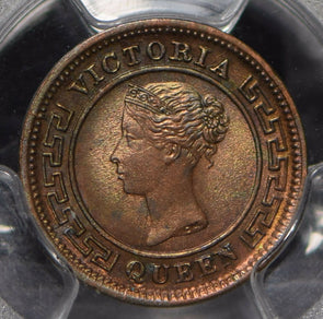 Ceylon 1901 1/4 Cent PCGS MS63RB blue green toning PC0823 combine shipping