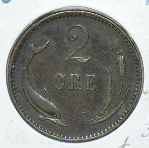 Denmark 1886 2 Ore Shark animal  290361 combine shipping
