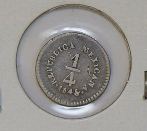 Mexico 1845 1/4 Real silver M0221 combine shipping